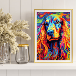 【Heavenly Life（天ノ国） - アフガンハウンド犬 No.2】アートポスター 犬の絵 犬の絵画 犬のイラスト 8枚目の画像