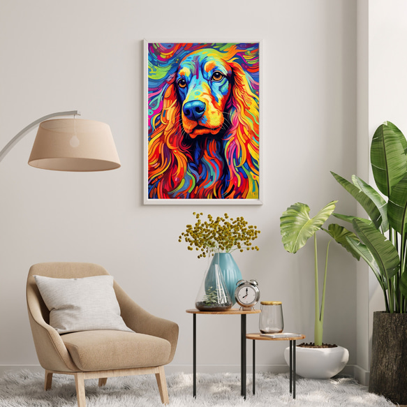 【Heavenly Life（天ノ国） - アフガンハウンド犬 No.2】アートポスター 犬の絵 犬の絵画 犬のイラスト 7枚目の画像