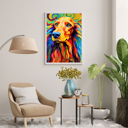 【Heavenly Life（天ノ国） - アフガンハウンド犬 No.4】アートポスター 犬の絵 犬の絵画 犬のイラスト 7枚目の画像