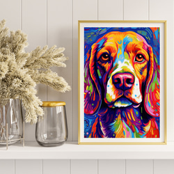 【Heavenly Life（天ノ国） - ビーグル犬 No.1】アートポスター 犬の絵 犬の絵画 犬のイラスト 8枚目の画像