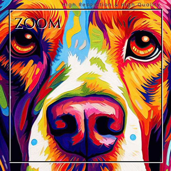 【Heavenly Life（天ノ国） - ビーグル犬 No.1】アートポスター 犬の絵 犬の絵画 犬のイラスト 3枚目の画像