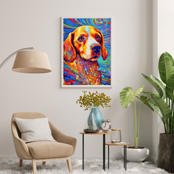 【Heavenly Life（天ノ国） - ビーグル犬 No.2】アートポスター 犬の絵 犬の絵画 犬のイラスト 7枚目の画像
