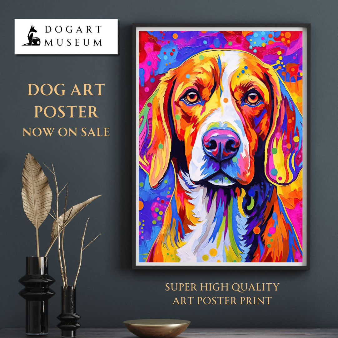 【Heavenly Life（天ノ国） - ビーグル犬 No.3】アートポスター 犬の絵 犬の絵画 犬のイラスト        Ω