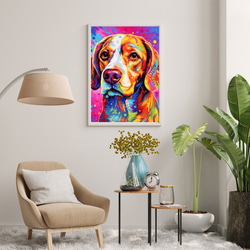【Heavenly Life（天ノ国） - ビーグル犬 No.5】アートポスター 犬の絵 犬の絵画 犬のイラスト 7枚目の画像