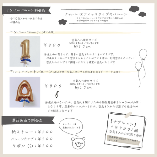 複数割】ナンバーバルーン 数字風船 プロップス 名入れオーダー