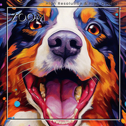【Heavenly Life（天ノ国） - ボーダーコリー No.2】アートポスター 犬の絵 犬の絵画 犬のイラスト 3枚目の画像