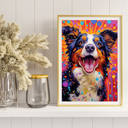 【Heavenly Life（天ノ国） - ボーダーコリー No.2】アートポスター 犬の絵 犬の絵画 犬のイラスト 8枚目の画像
