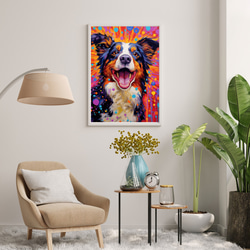 【Heavenly Life（天ノ国） - ボーダーコリー No.2】アートポスター 犬の絵 犬の絵画 犬のイラスト 7枚目の画像