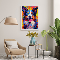 【Heavenly Life（天ノ国） - ボーダーコリー No.3】アートポスター 犬の絵 犬の絵画 犬のイラスト 7枚目の画像
