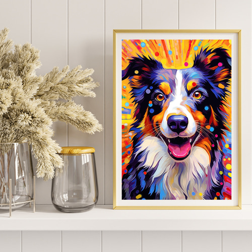 絵画は貴方の直感で。　インテリアとして　 油彩F4 ボーダーコリー　Puppy 絵画は貴方の直感で。 インテリアとして 油彩F4 ボーダーコリー