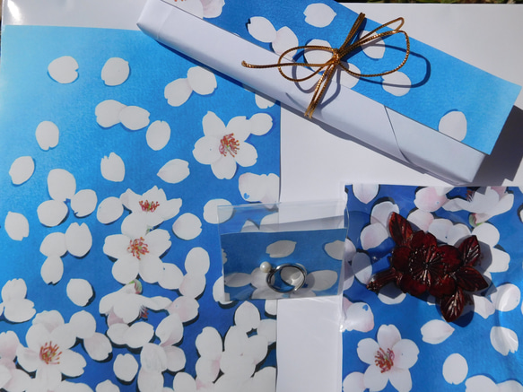 ＊卒業・入学・お花見＊『桜』ラッピング袋大3枚/サイズ横幅140㎜×縦幅200㎜/紙/クリスタルパック 10枚目の画像