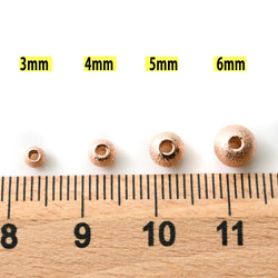 (ss-00942)ステンレス316 メタル ビーズ 丸 ピンクゴールド 梨地タイプ 3mm 20個 金属 ハンドメイド 5枚目の画像