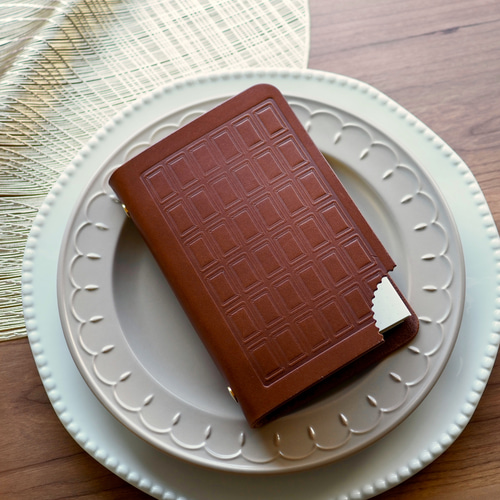 ミニ6 システム手帳 チョコ かじられちゃったチョコ×M6システム手帳カバー(ミニ6穴リング) 手帳