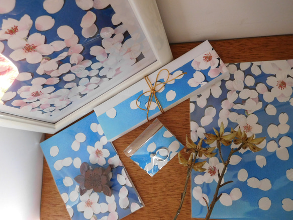2wayレターセット×包装紙『桜』１種類6枚入り・ガイド1枚・封筒3枚/紙 9枚目の画像
