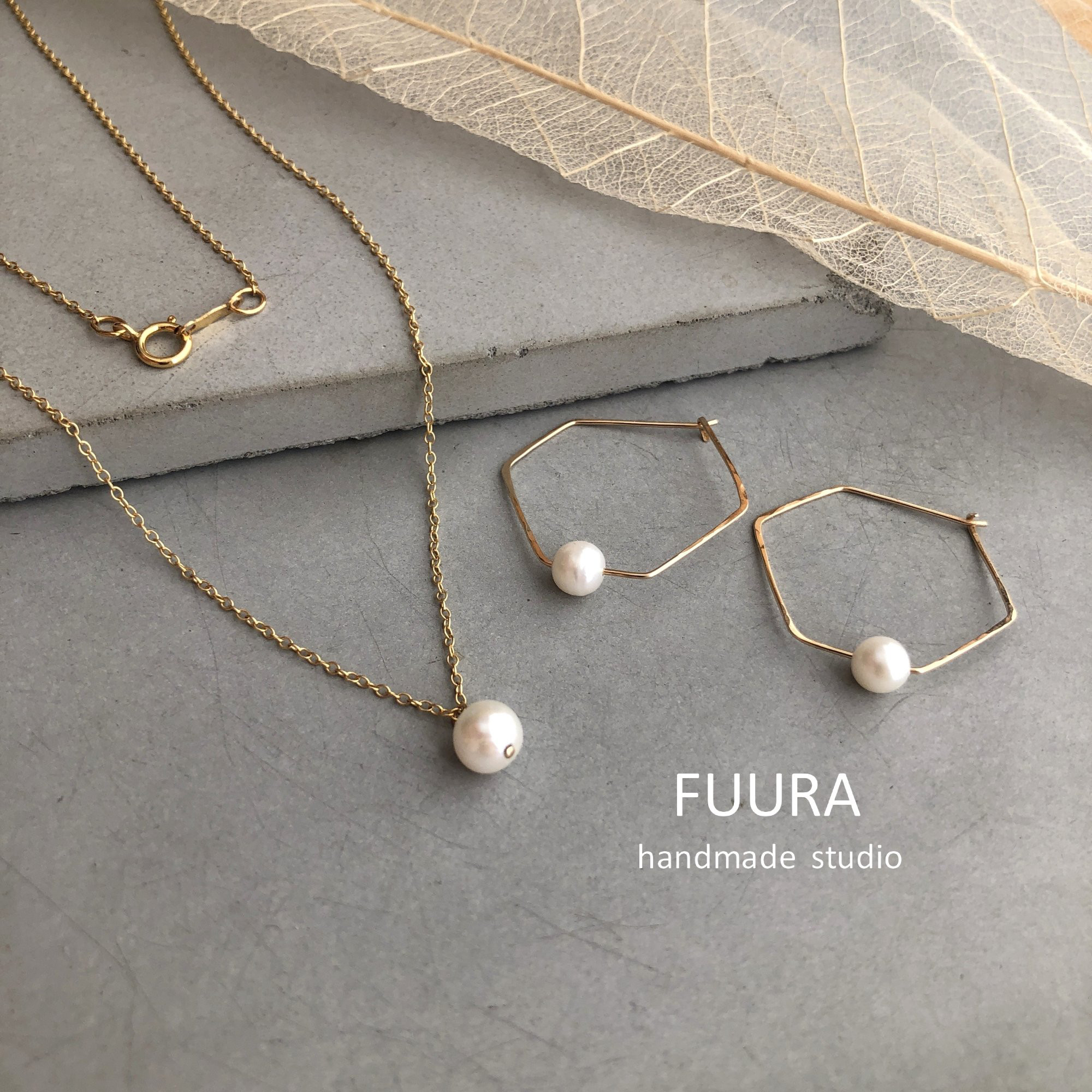 14kgfパールピアス&ネックレスセット/ピアス/ネックレス/フォーマル/入学式/ギフト