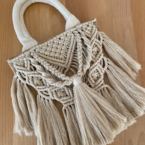マクラメジュートbag マクラメジュートバッグ♡サンドベージュ その他バッグ