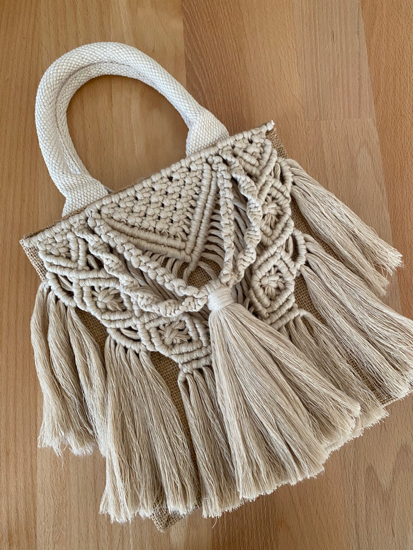 マクラメジュートbag マクラメジュートバッグ♡サンドベージュ その他バッグ