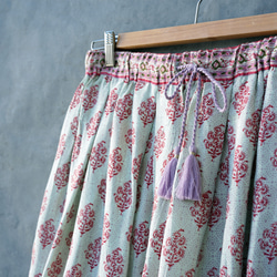 【即納可】インドレーヨンプリント・フレアスカート（NK23-032-pink） 5枚目の画像