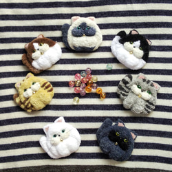 猫の刺繍ブローチ　7種類 ねこ　ネコ 2枚目の画像