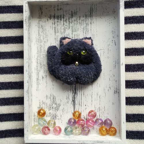 受注製作】猫の刺繍ブローチ 7種類 ねこ ネコ ブローチ haniho