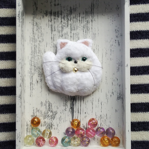 受注製作】猫の刺繍ブローチ 7種類 ねこ ネコ ブローチ haniho