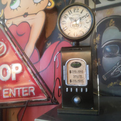 レトロ、アンティーク ネオンクロック アメリカン雑貨 ガレージや店舗にも アメリカンガレージ クロック ネオン管 置き時計 アメリカン雑貨