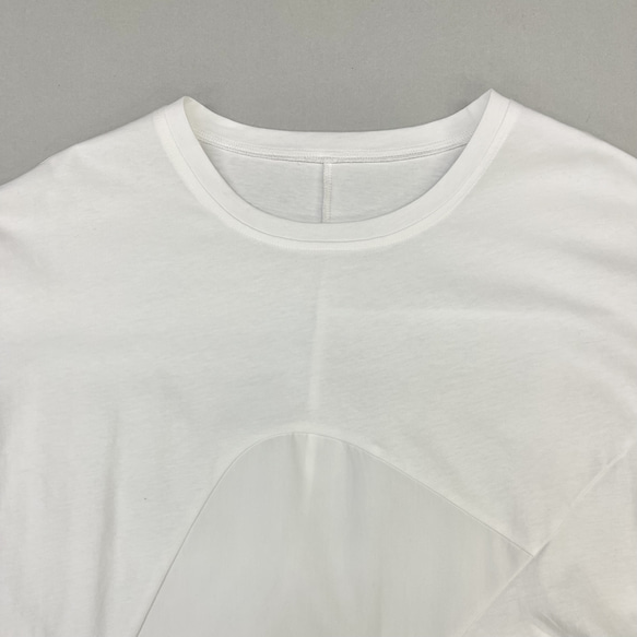 SALE 春 夏 プルオーバー アシンメトリ― 異素材切り替え Tシャツ レディース トップス 無地 ベルポニー 14枚目の画像