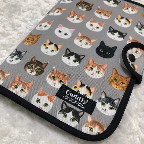 1752．大人可愛い ねこ猫ネコ柄 母子手帳ケースM 手帳カバー 再販