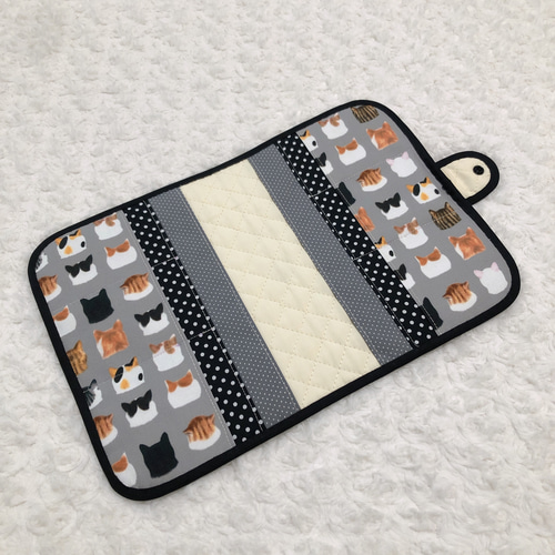 1752．大人可愛い ねこ猫ネコ柄 母子手帳ケースM 手帳カバー 再販