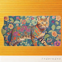 極彩色な猫の絵画風イラスト キーケース 【2】 1枚目の画像