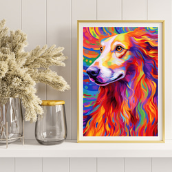【Heavenly Life（天ノ国） - ボルゾイ犬 No.1】アートポスター 犬の絵 犬の絵画 犬のイラスト 8枚目の画像
