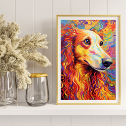 【Heavenly Life（天ノ国） - ボルゾイ犬 No.2】アートポスター 犬の絵 犬の絵画 犬のイラスト 8枚目の画像