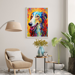 【Heavenly Life（天ノ国） - ボルゾイ犬 No.3】アートポスター 犬の絵 犬の絵画 犬のイラスト 7枚目の画像