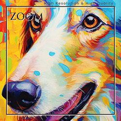 【Heavenly Life（天ノ国） - ボルゾイ犬 No.3】アートポスター 犬の絵 犬の絵画 犬のイラスト 3枚目の画像