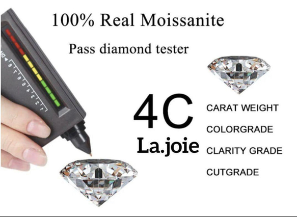 最高品質 モアサナイト 人工ダイヤモンド 2カラット 7枚目の画像