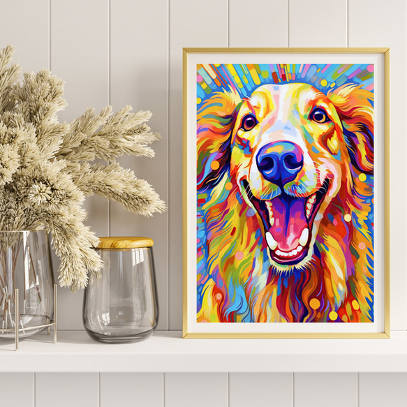 【Heavenly Life（天ノ国） - ボルゾイ犬 No.5】アートポスター 犬の絵 犬の絵画 犬のイラスト 8枚目の画像