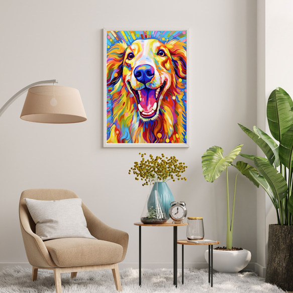 【Heavenly Life（天ノ国） - ボルゾイ犬 No.5】アートポスター 犬の絵 犬の絵画 犬のイラスト 7枚目の画像