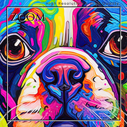 【Heavenly Life（天ノ国） - ボストンテリア犬 No.2】アートポスター 犬の絵 犬の絵画 犬のイラスト 3枚目の画像