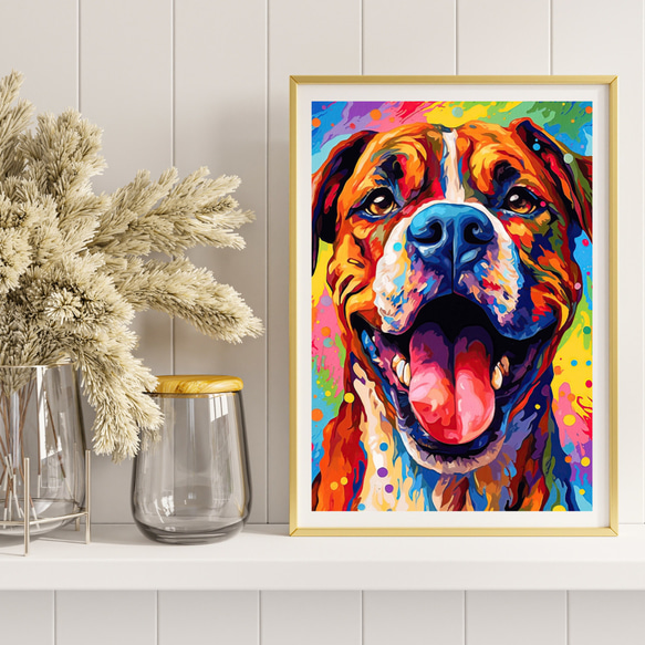 【Heavenly Life（天ノ国） - ボクサー犬 No.2】アートポスター 犬の絵 犬の絵画 犬のイラスト 8枚目の画像