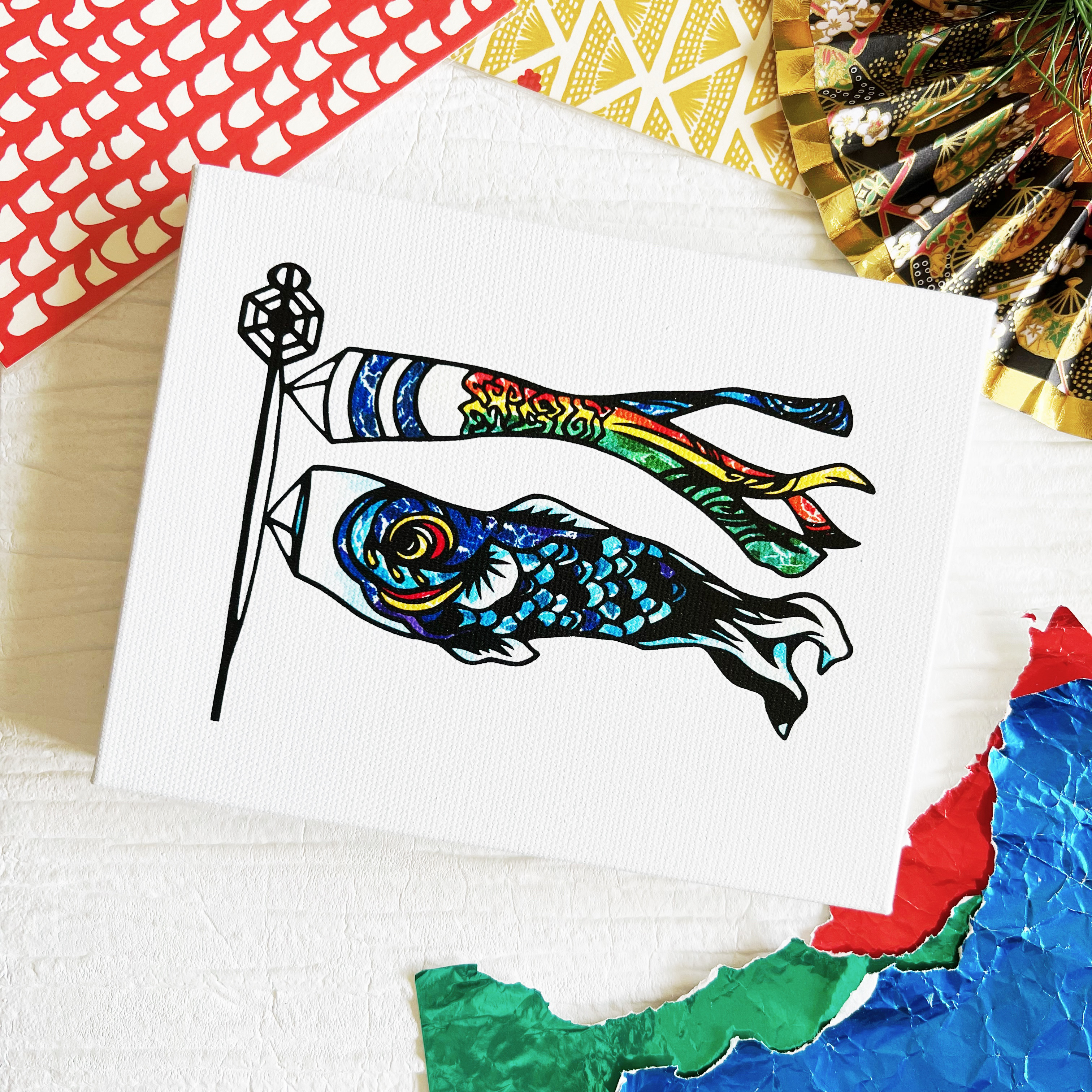 インテリア 額縁 アートのぼり鯉