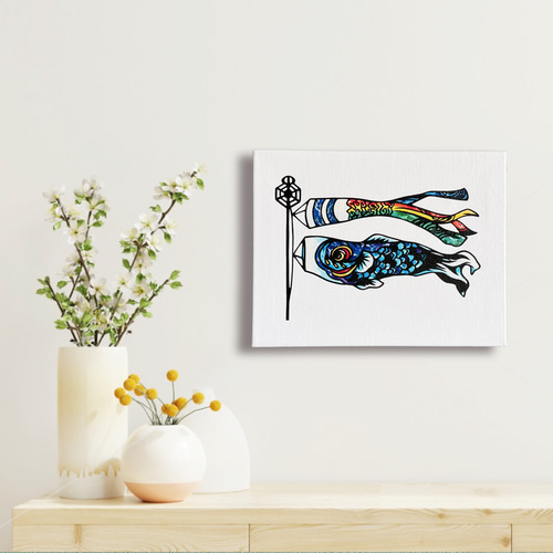 アートパネル】koi-nobori -鯉幟- 【切り絵×ちぎり絵】男の子