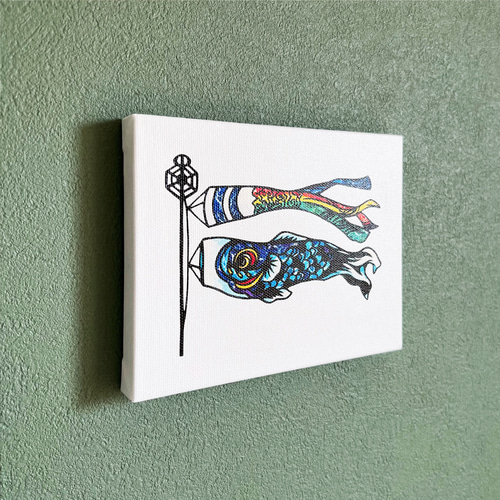 アートパネル】koi-nobori -鯉幟- 【切り絵×ちぎり絵】男の子