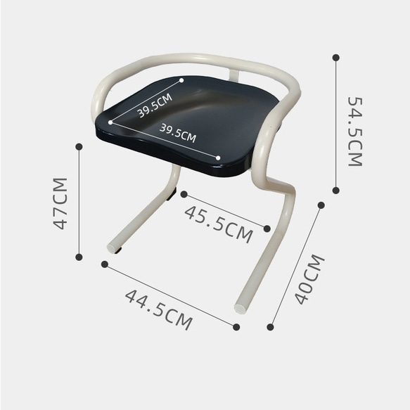 椅子 チェア かわいい 勉強椅子 シンプル モダン Z型 フィット 疲れにくい 滑り止め ホワイト 黒 ch-1458 17枚目の画像