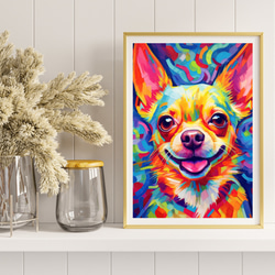 【Heavenly Life（天ノ国） - チワワ犬 No.1】アートポスター 犬の絵 犬の絵画 犬のイラスト 8枚目の画像