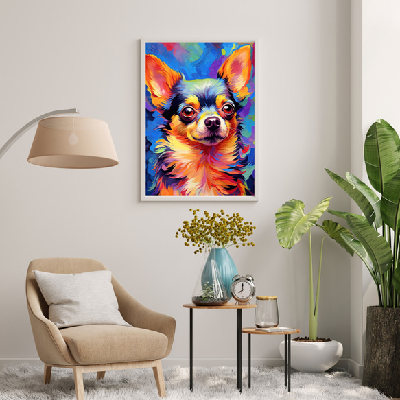 【Heavenly Life（天ノ国） - チワワ犬 No.2】アートポスター 犬の絵 犬の絵画 犬のイラスト 7枚目の画像