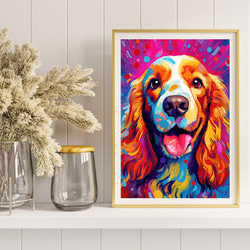 【Heavenly Life（天ノ国） - コッカースパニエル犬 No.3】アートポスター 犬の絵 犬の絵画 8枚目の画像