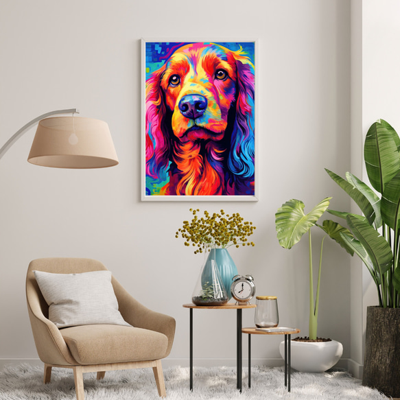 【Heavenly Life（天ノ国） - コッカースパニエル犬 No.5】アートポスター 犬の絵 犬の絵画 7枚目の画像