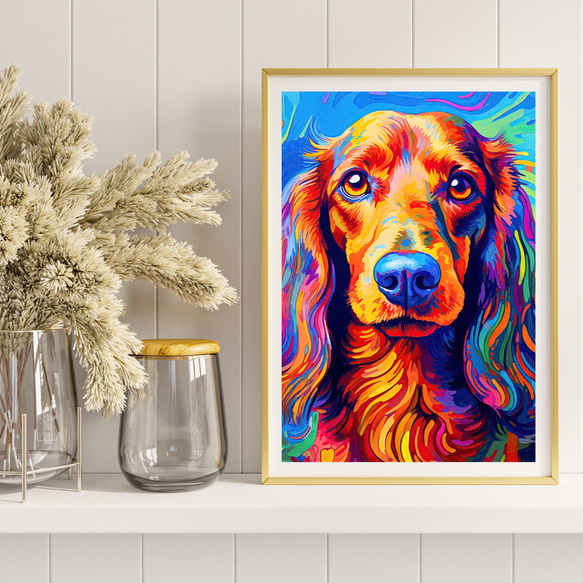 【Heavenly Life（天ノ国） - ダックスフンド犬 No.1】アートポスター 犬の絵 犬の絵画 犬のイラスト 8枚目の画像