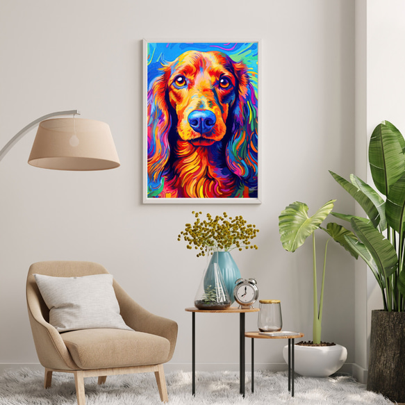 【Heavenly Life（天ノ国） - ダックスフンド犬 No.1】アートポスター 犬の絵 犬の絵画 犬のイラスト 7枚目の画像
