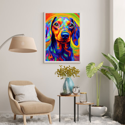 【Heavenly Life（天ノ国） - ダックスフンド犬 No.2】アートポスター 犬の絵 犬の絵画 犬のイラスト 7枚目の画像